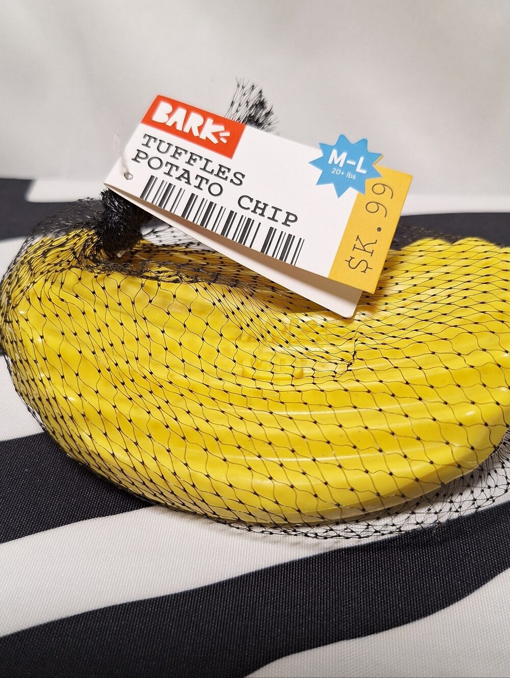 NWT Bark Super Chewer Tuffles Potato Chip Dog Toy M-L